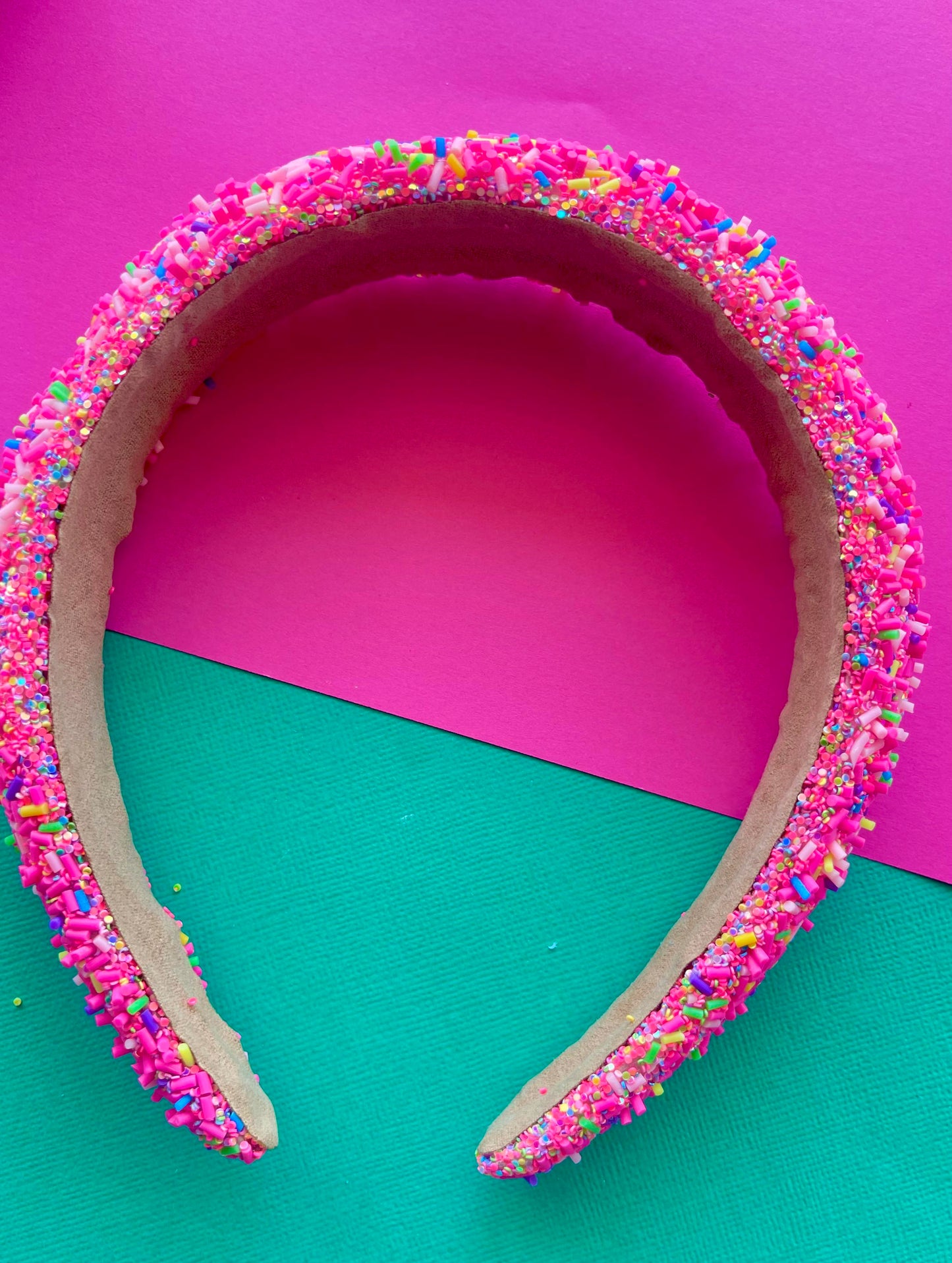 RAINBOW SPRINKLE HEADBAND PINK